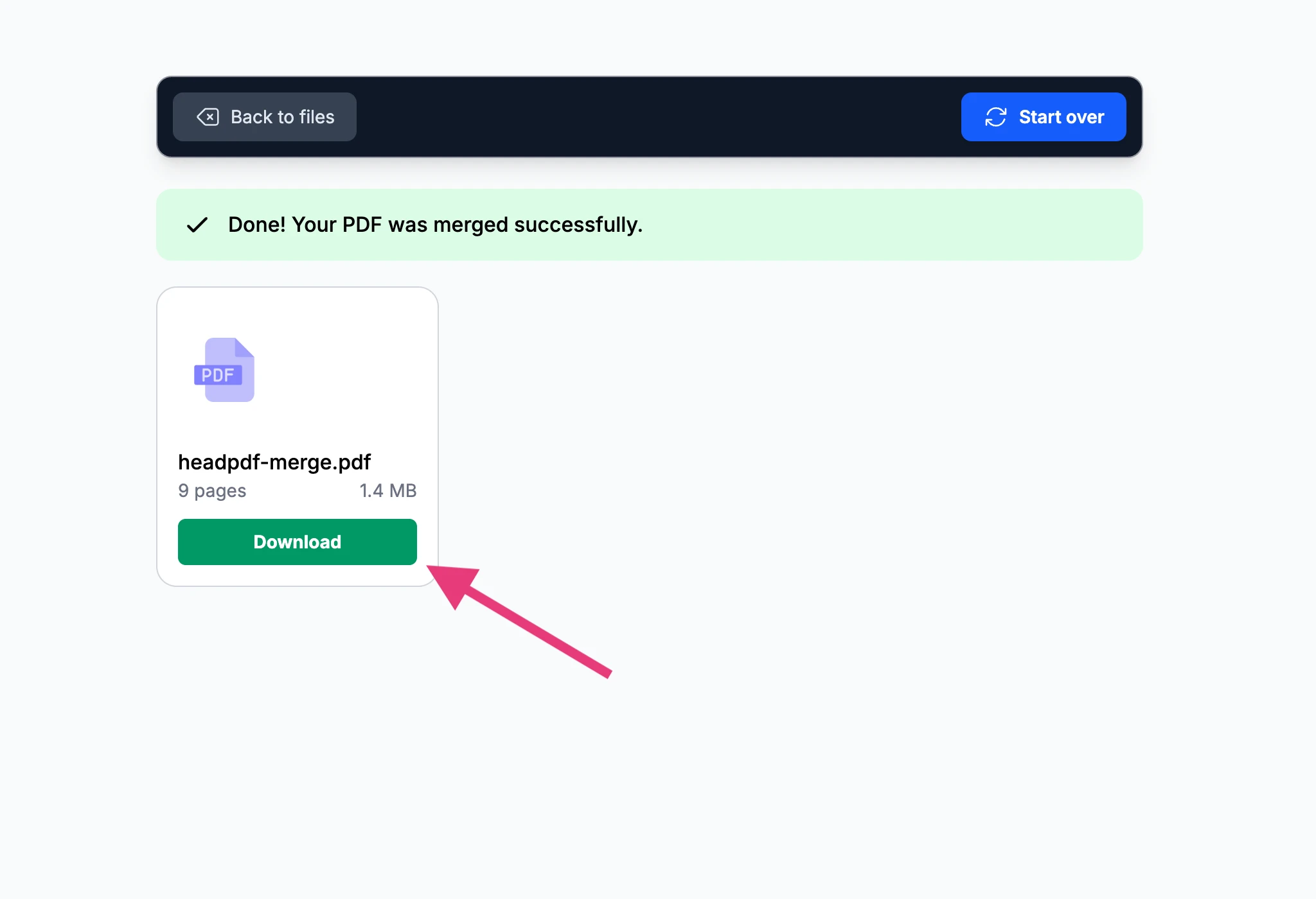 Downloading the final combined PDF document on a Mac
