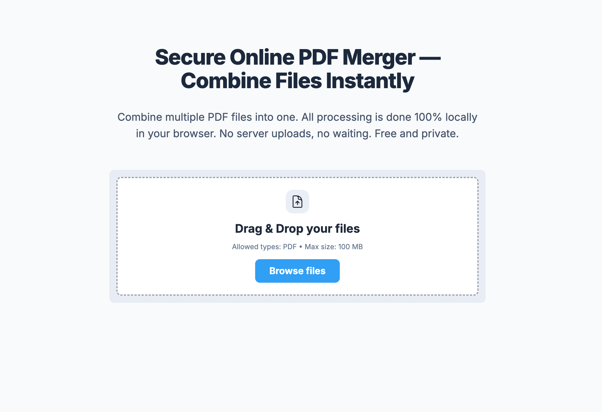 Upload PDF files in your browser without Adobe Acrobat